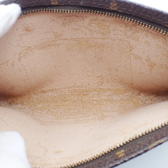 LOUIS VUITTON LV Logo Bucket GM Pouch Bag Monogram Leather Brown Gold 05CA007 - Picture 9 of 16
